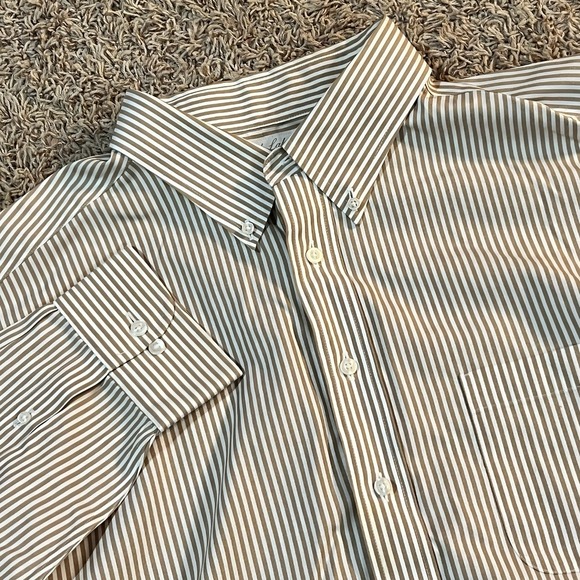 Roundtree and Yorke Gold Label Button-down Shirt Cotton Pinpoint Mens 18 36-37 - Picture 1 of 6